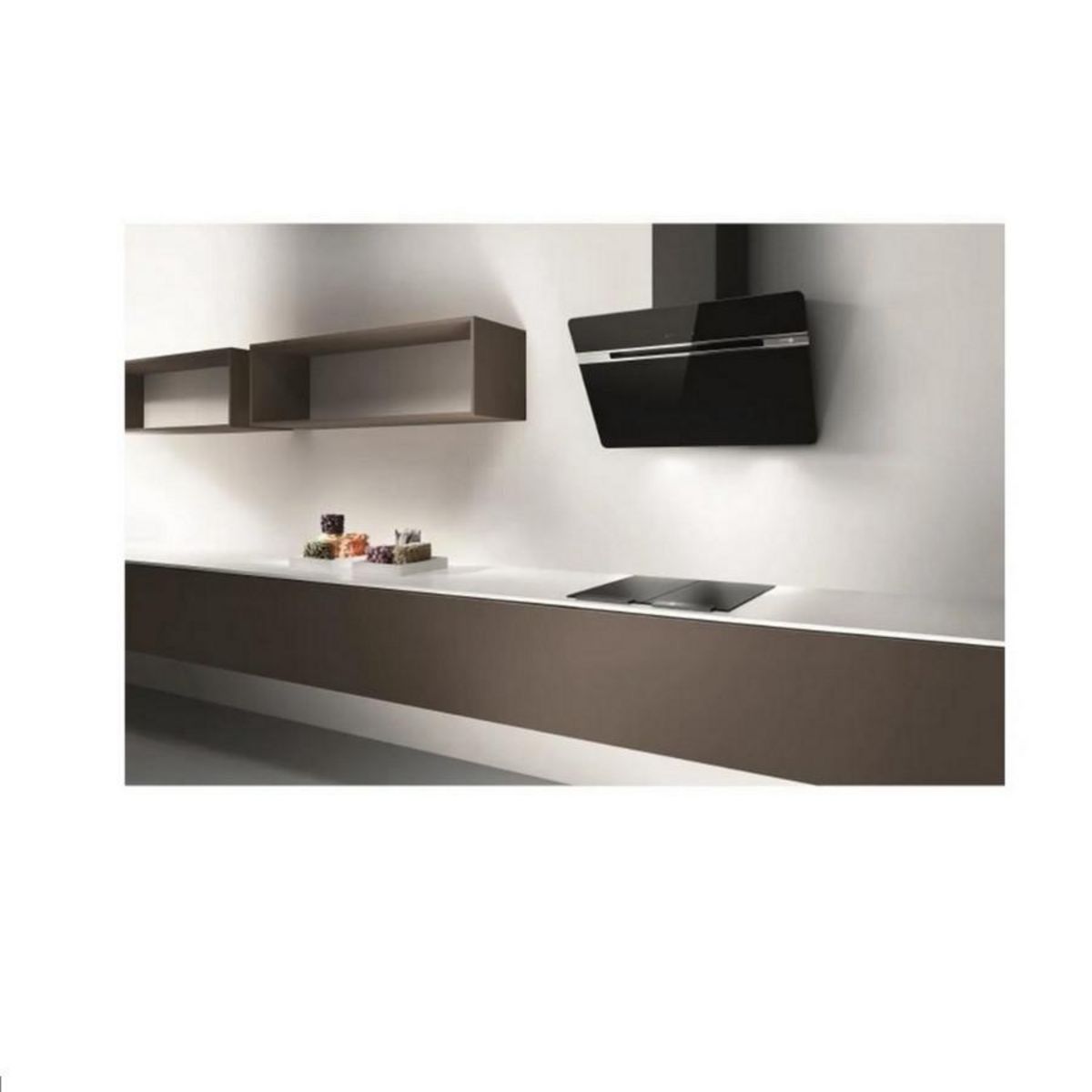 TURBOAIR Hotte décorative inclinée 90cm 735m3/h noir - THUNDERBL/A/90/LX