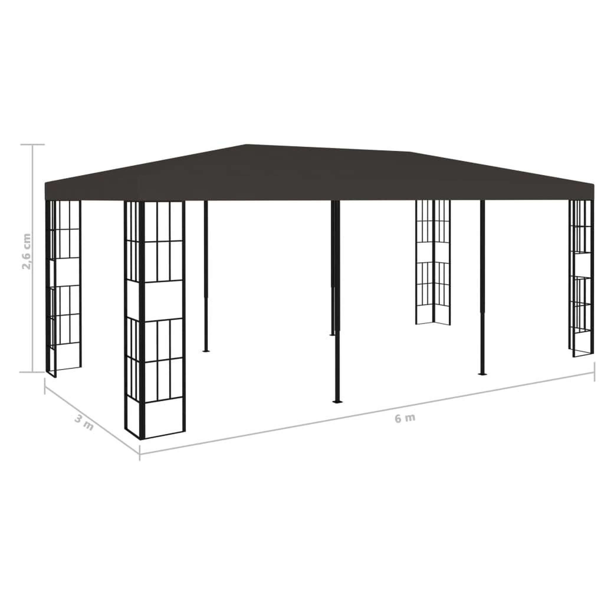 Voir la diapositive 6 : VIDAXL Belvedere 3x6 m Anthracite
