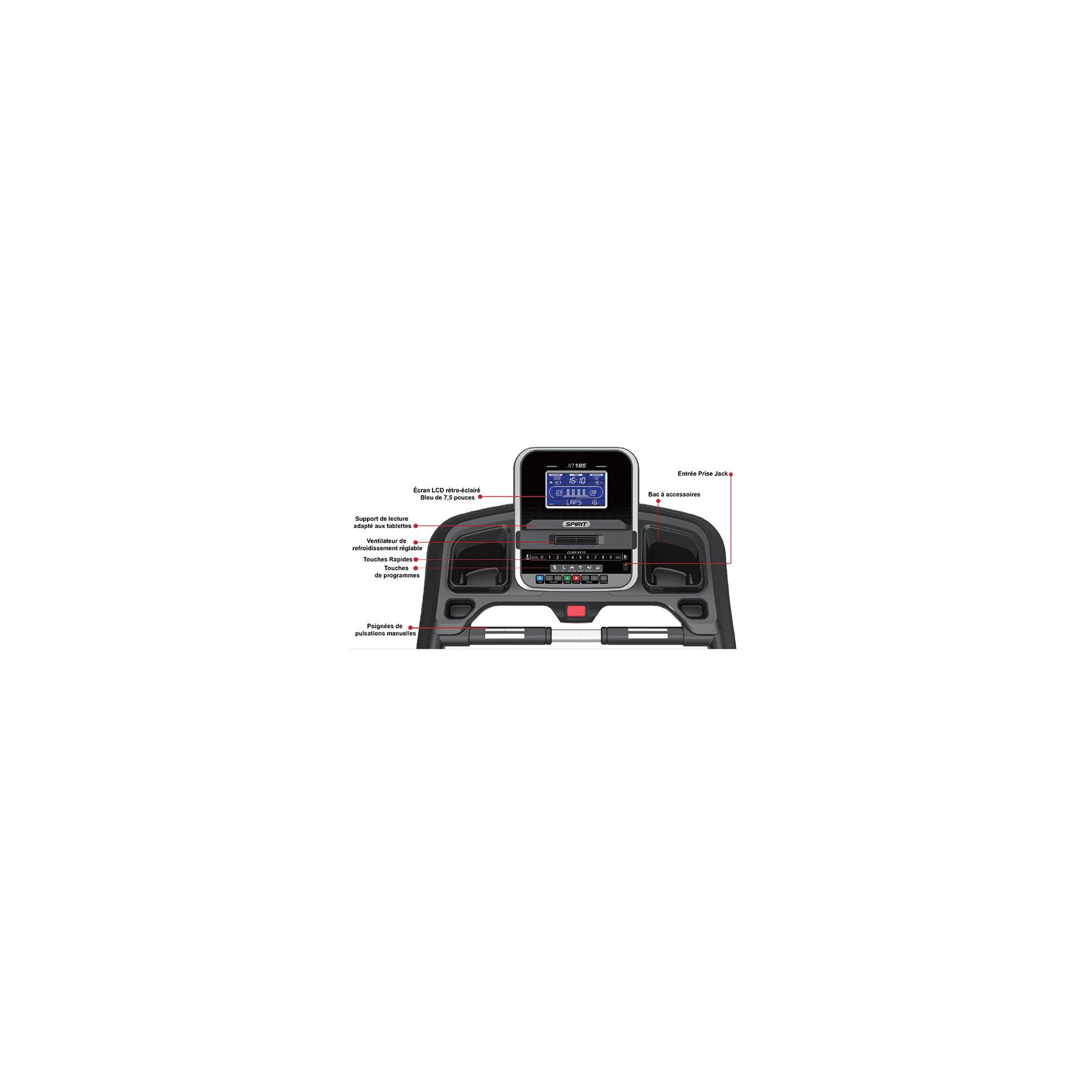 Voir la diapositive 2 : Spirit Tapis de course motorisé - spirit - modèle xt285 - 19 km/h - bluetooth/app - maison/appartement