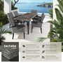 Voir la diapositive 2 : tectake Ensemble table en rotin avec 6 chaises avec cadre solide gris