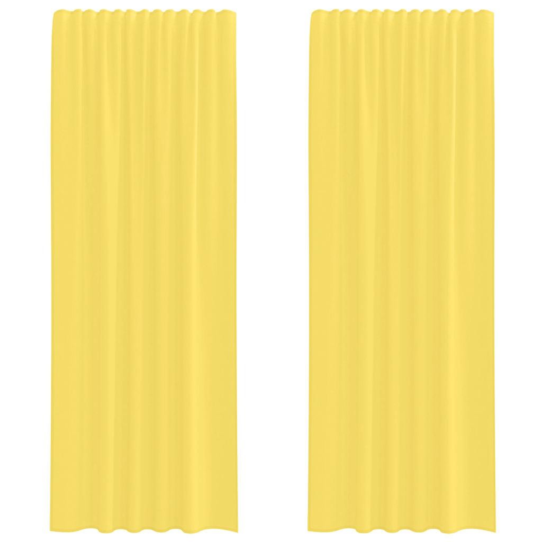 Voir la diapositive 2 : VIDAXL Rideaux en voile avec boucles 2 pcs jaune 140x260 cm
