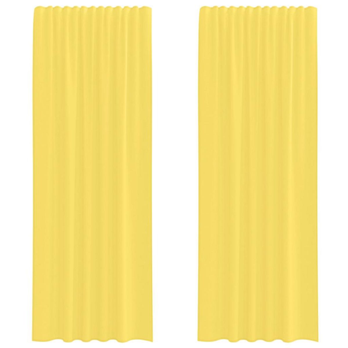 VIDAXL Rideaux en voile avec boucles 2 pcs jaune 140x260 cm
