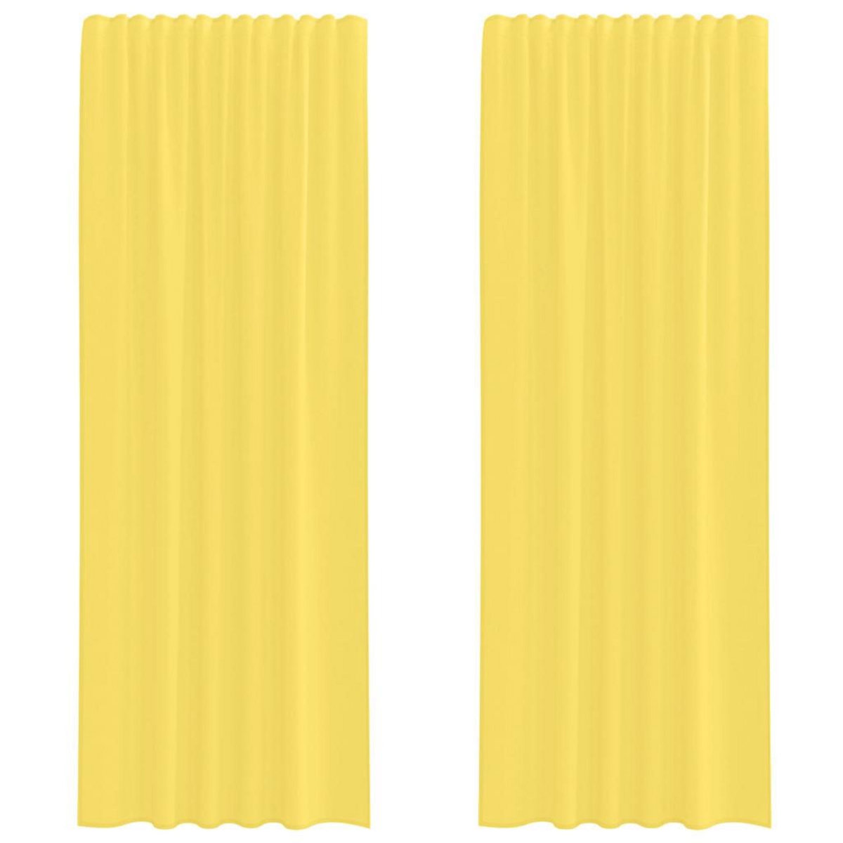 VIDAXL Rideaux en voile avec boucles 2 pcs jaune 140x260 cm