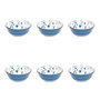 Voir la diapositive 1 : SECRET DE GOURMET Lot de 6 Bols en Porcelaine  Umami Fleur  15cm Bleu