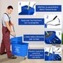 Voir la diapositive 6 : HOMCOM Chariot de nettoyage lavage seau de ménage 20 L avec essoreur et séparateur eau sale propre bleu
