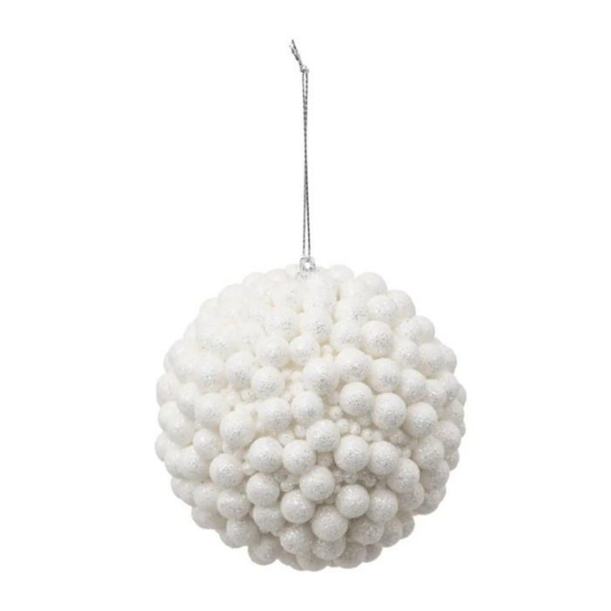ATMOSPHERA Boule de Noël Déco  Billes  10cm Blanc
