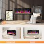 Voir la diapositive 5 : HOMCOM Cheminée électrique mural ou encastrable 900W/1800W nombreux effets réglables thermostat télécommande mode éco