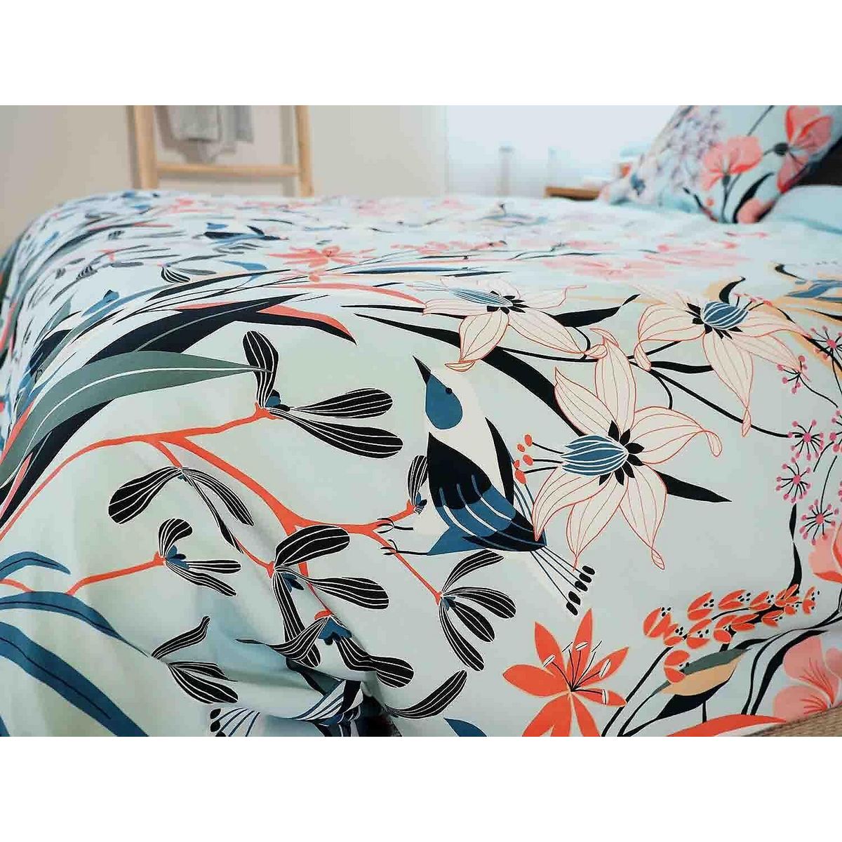 Home collection Parure housse de couette 100% satin de coton bio 78fils paya