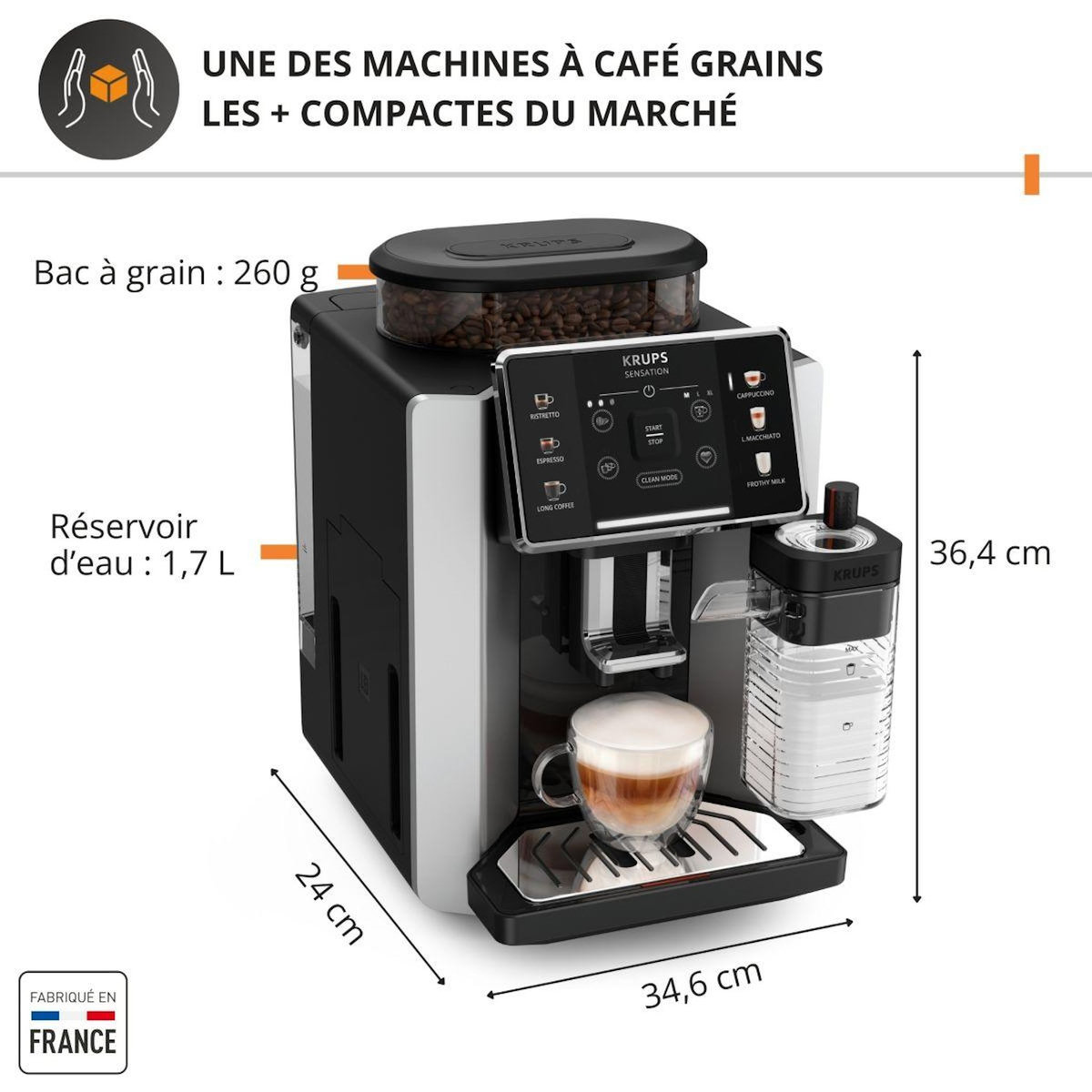 KRUPS Expresso Broyeur Sensation lait EA912HF1