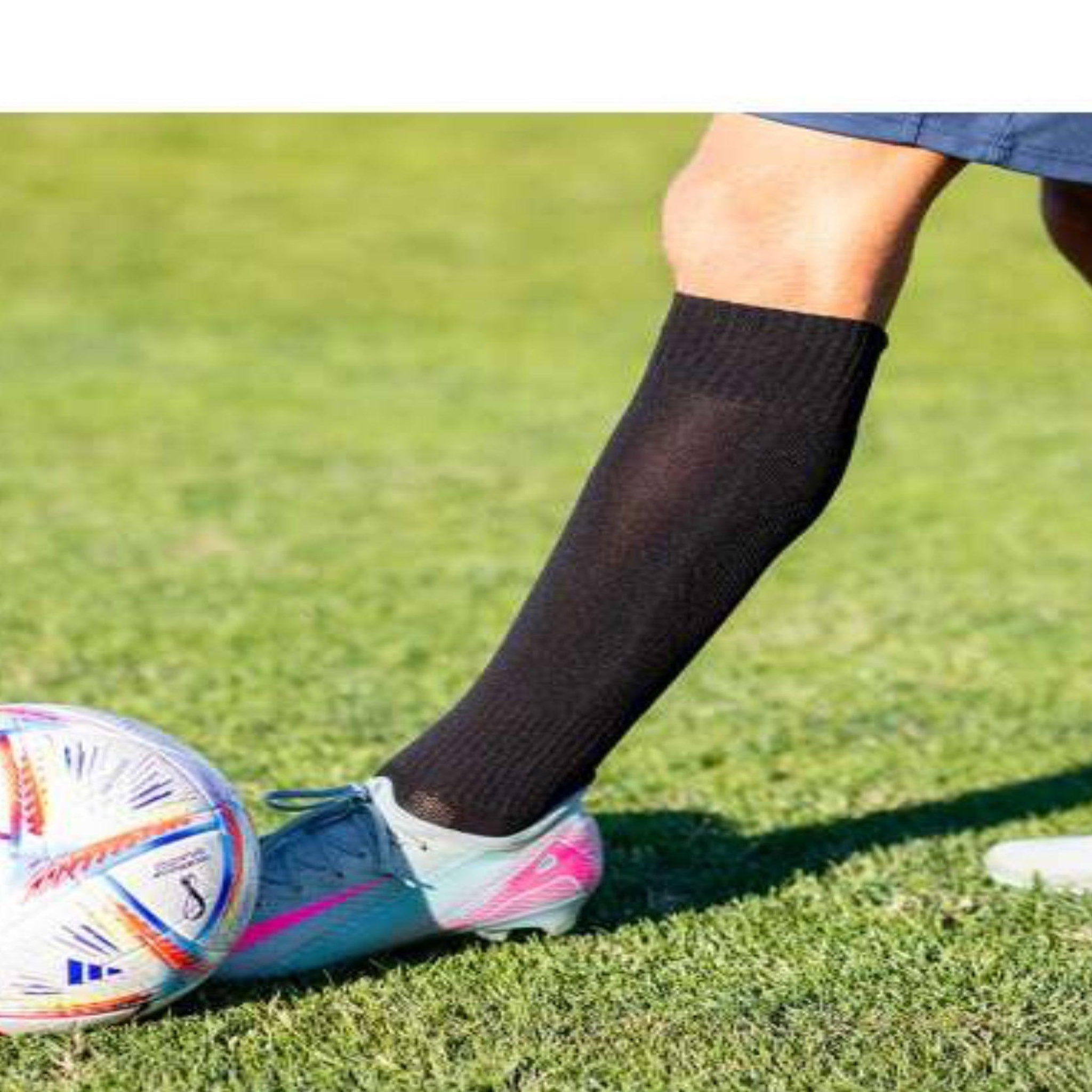 Voir la diapositive 2 : TRY TO FLY Chaussettes de football haut-mollet - noir