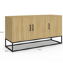 Voir la diapositive 5 : ID MARKET Buffet bas 113 cm DETROIT 3 portes bois et noir design industriel