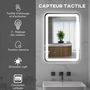 Voir la diapositive 6 : HOMCOM Miroir lumineux LED 35W antibué réglable interrupteur tactile dim. 50L x 4P x 70H cm