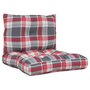 Voir la diapositive 2 : VIDAXL Coussins de palette lot de 2 motif a carreaux rouge tissu