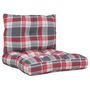Voir la diapositive 2 : VIDAXL Coussins de palette lot de 2 motif a carreaux rouge tissu