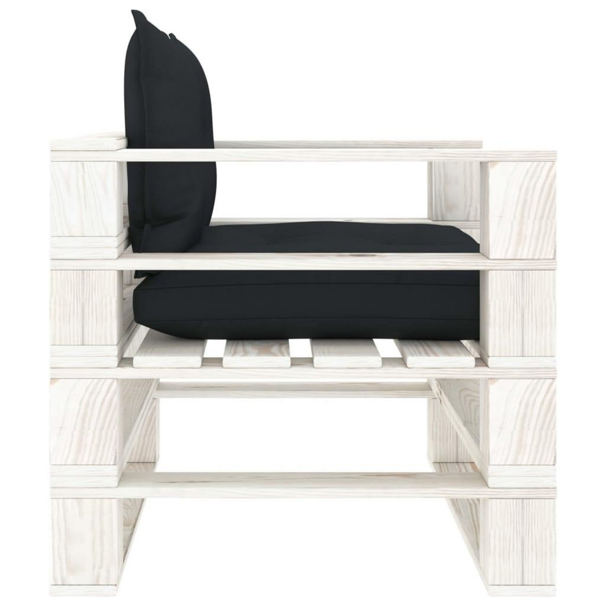 VIDAXL Canape palette de jardin avec coussins anthracite Bois