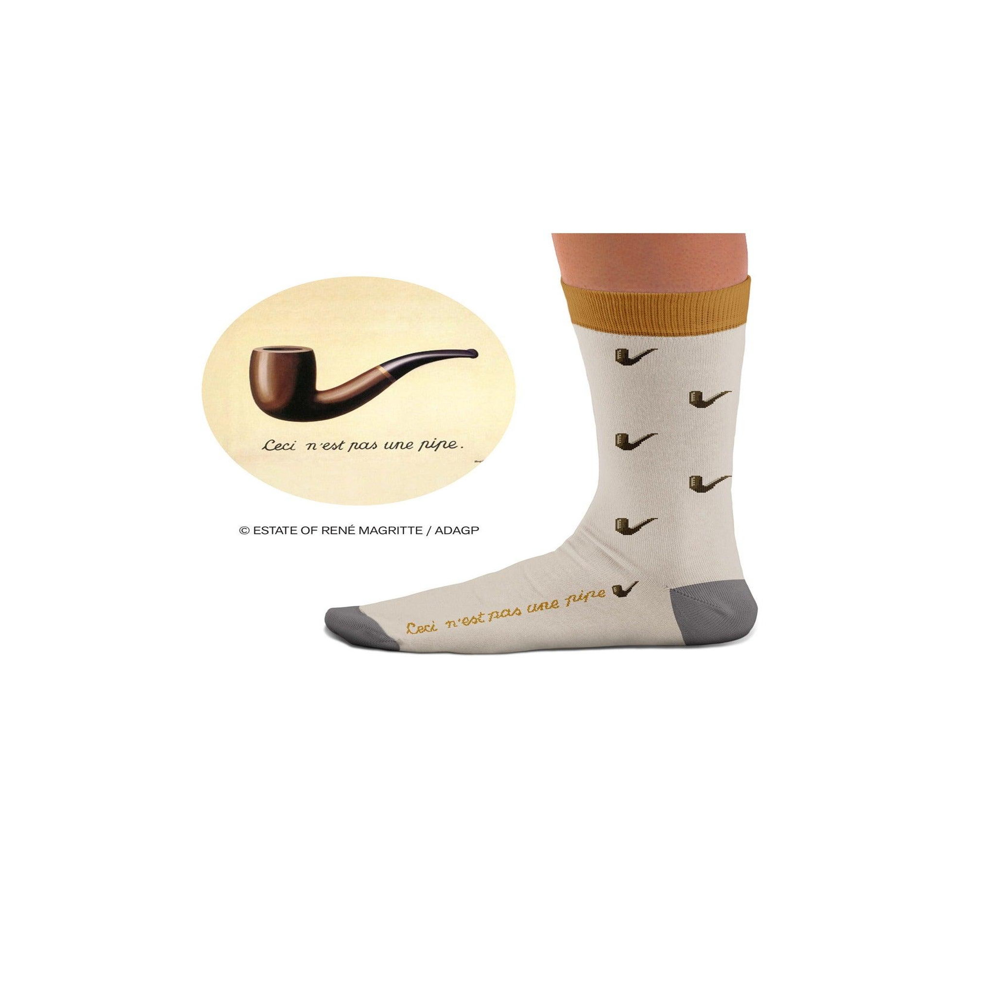 Voir la diapositive 5 : SOCK AFFAIRS Chaussettes ceci n'est pas une pipe, magritte