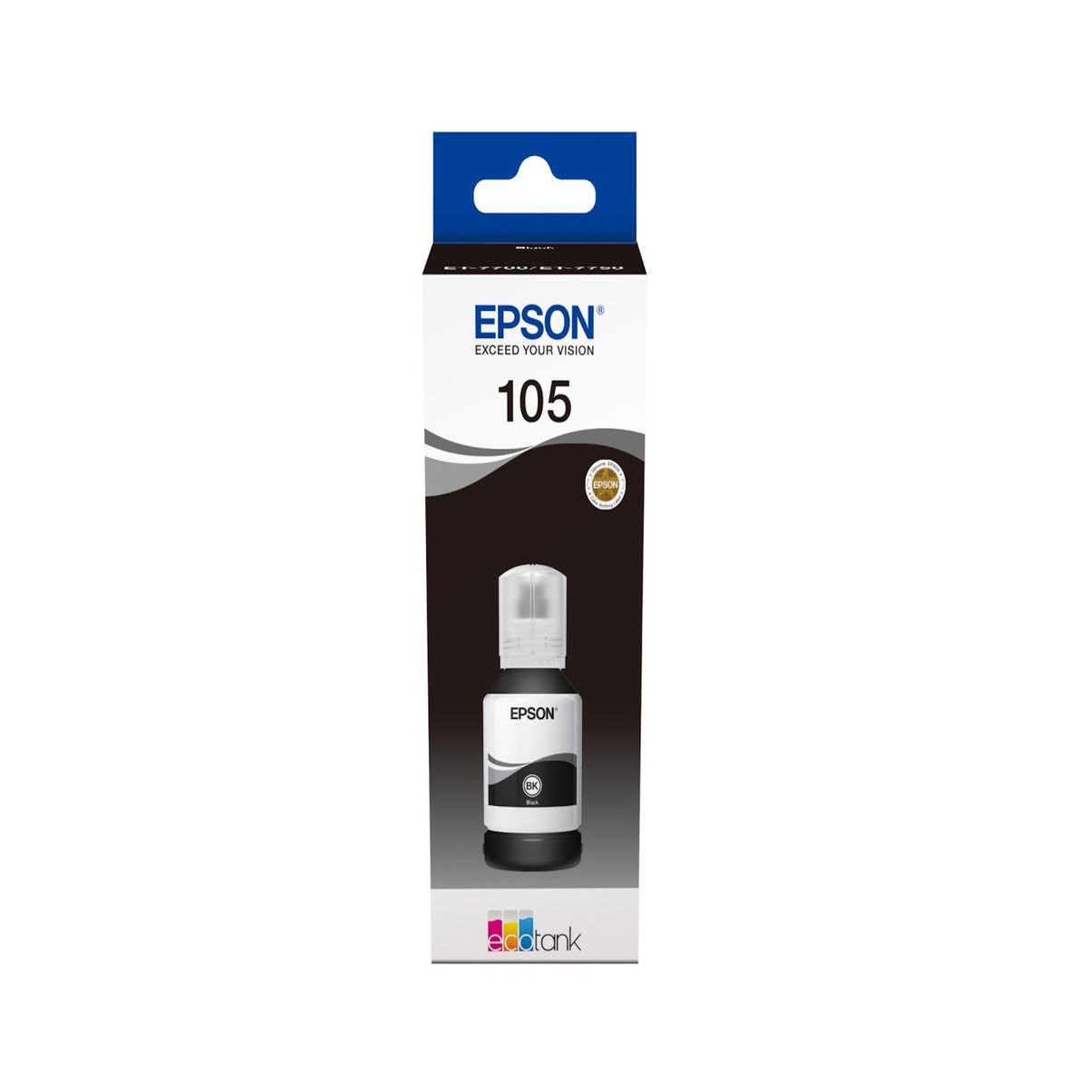 Epson Cartouche d'encre Bouteille d'Encre Ecotank 105 Noire Pigmentée - C13T00Q140