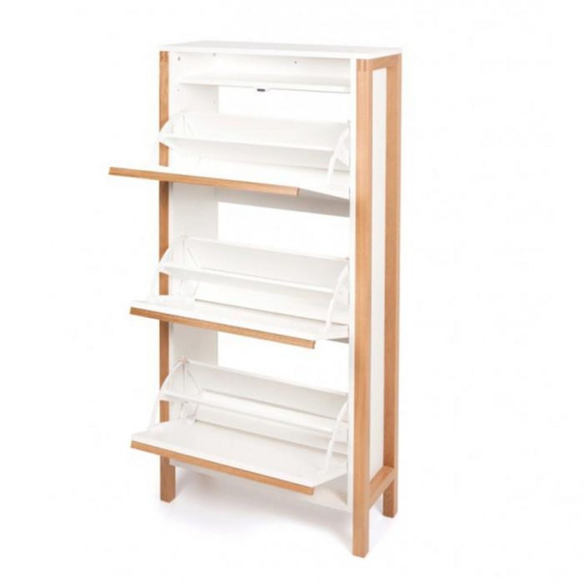 Paris Prix Meuble à Chaussures 3 Portes  Northgate  139cm Chêne & Blanc