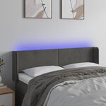 VIDAXL Tete de lit a LED Gris fonce 147x16x78/88 cm Velours