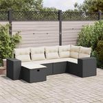 VIDAXL Salon de jardin 6 pcs avec coussins noir resine tressee