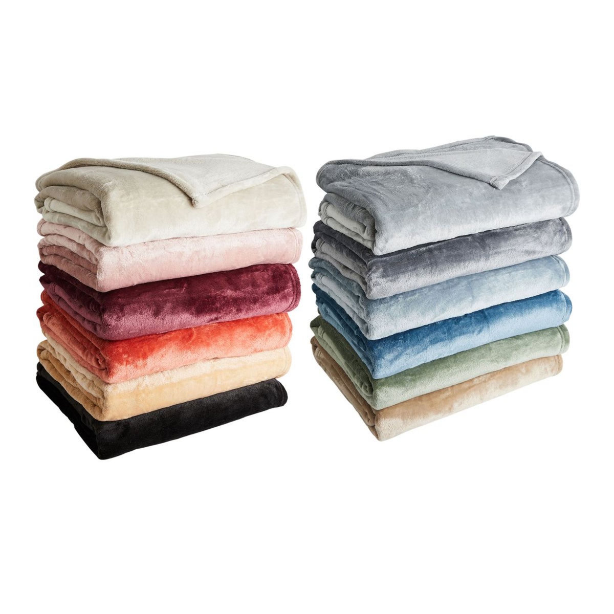 ACTUEL Couverture unie en flanelle de polyester 220gsm