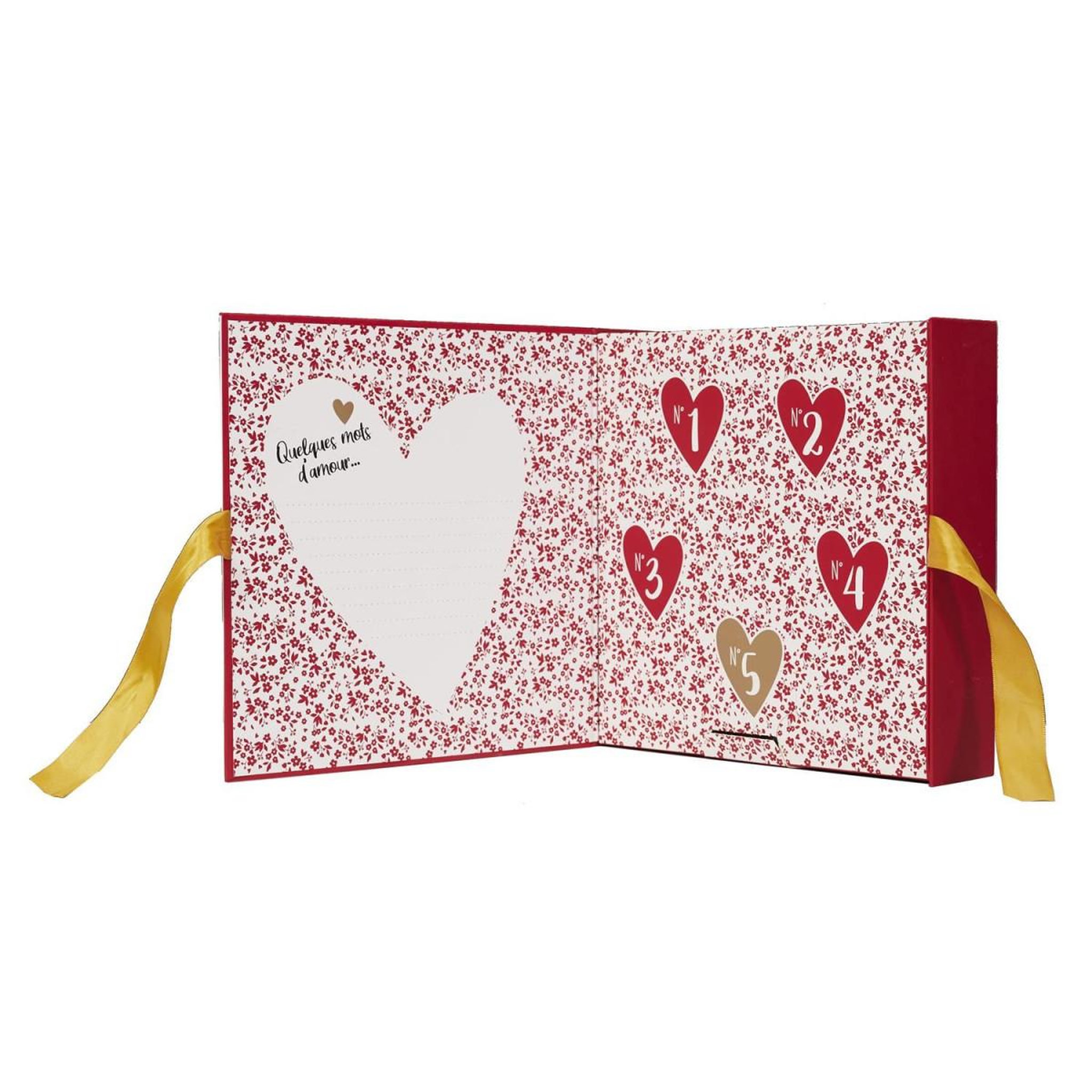 Voir la diapositive 2 : The Home Deco Factory Coffret 5 bougies parfumées  mon amour  50g blanc & rouge