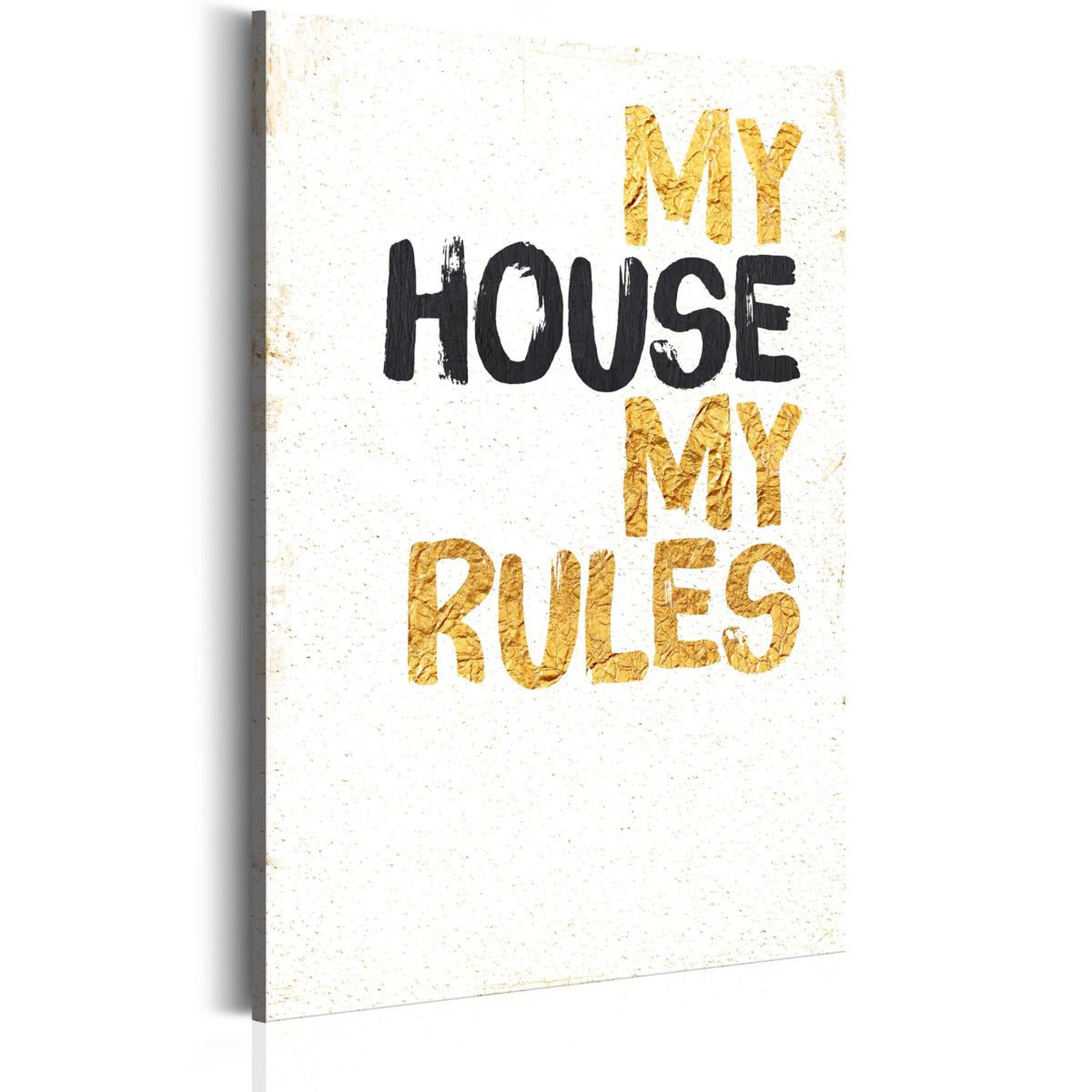 Paris Prix Tableau imprimé  ma maison : my house, my rules. Coloris disponibles : Multicolore