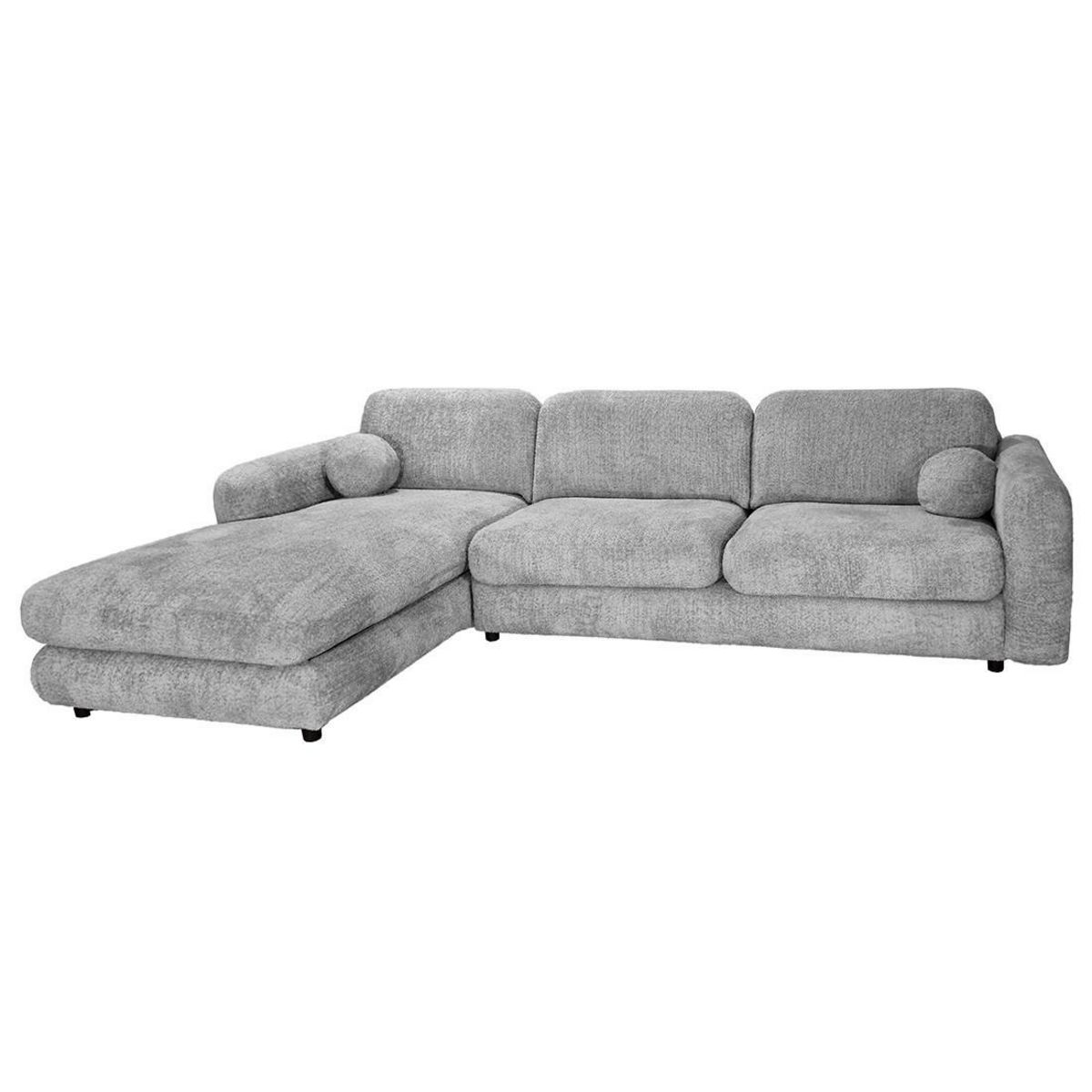 LISA DESIGN Rachel - canapé d'angle gauche 4 places en tissu bouclette