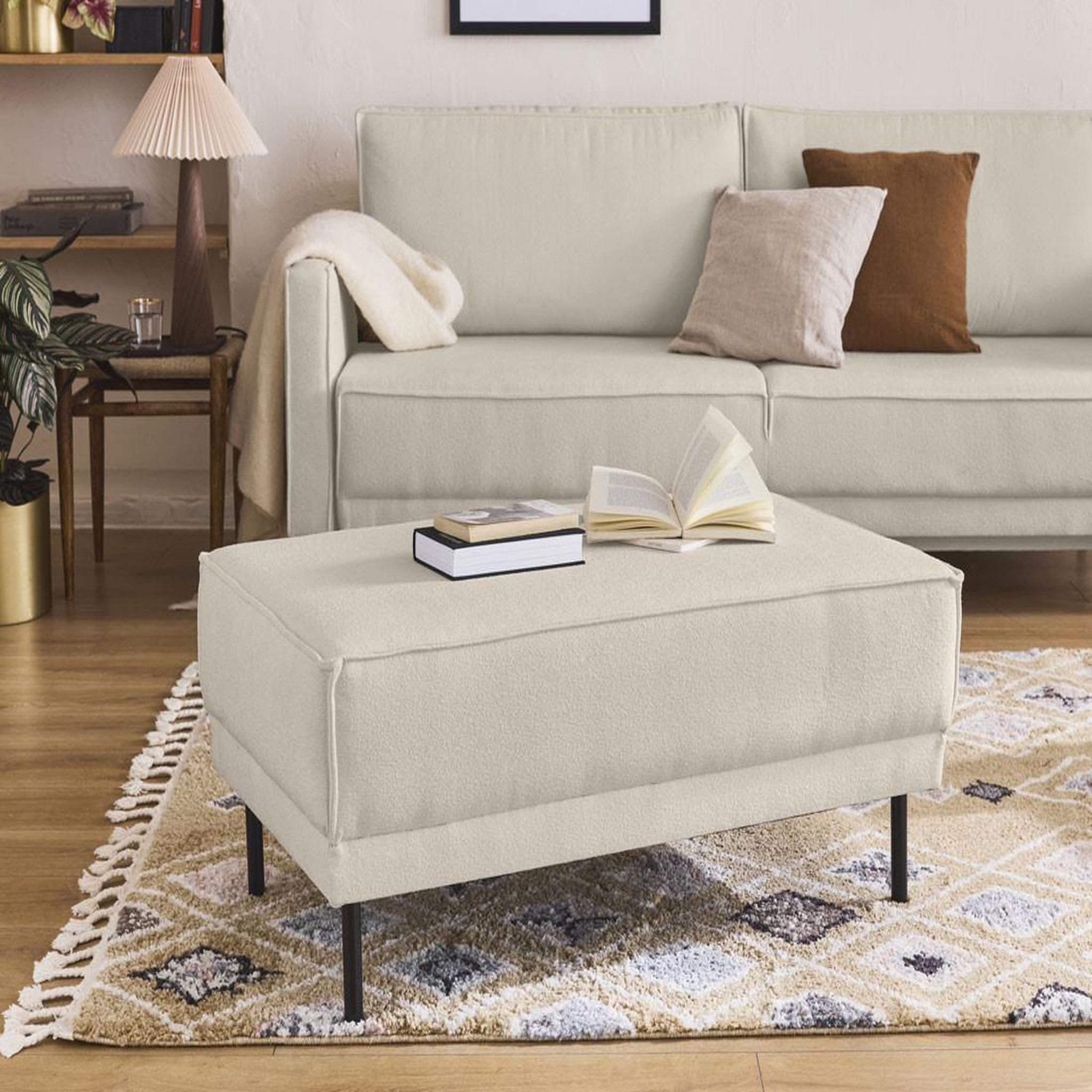 Voir la diapositive 1 : LISA DESIGN Charlie - pouf - pieds hauts - en tissu