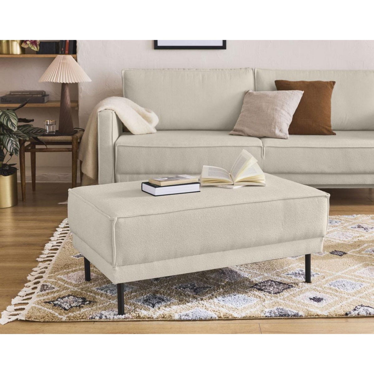 LISA DESIGN Charlie - pouf - pieds hauts - en tissu