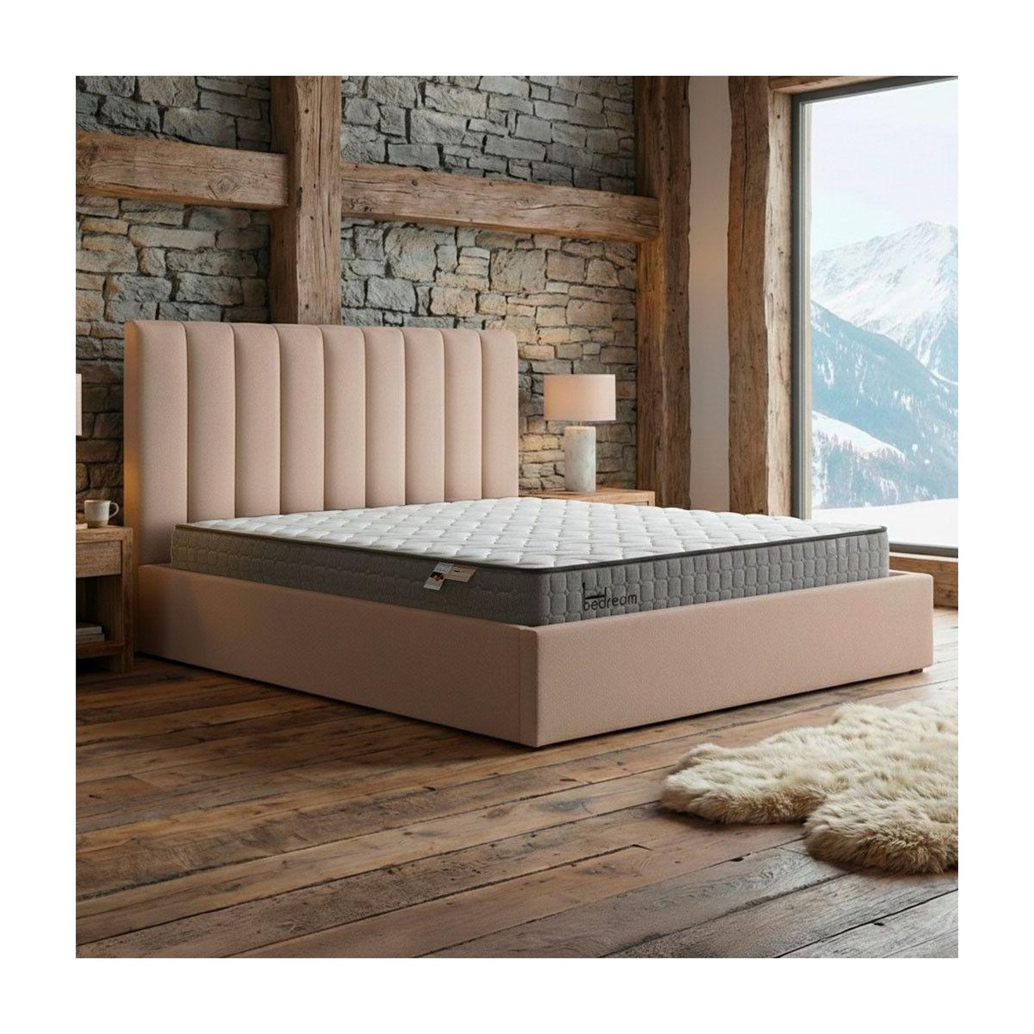 Voir la diapositive 5 : Paris Prix Pack lit coffre & matelas  dream & goodream  180x200cm beige
