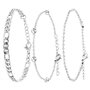 SC CRYSTAL Lot de 3 bracelets SC Crystal en Acier Rhodié argenté