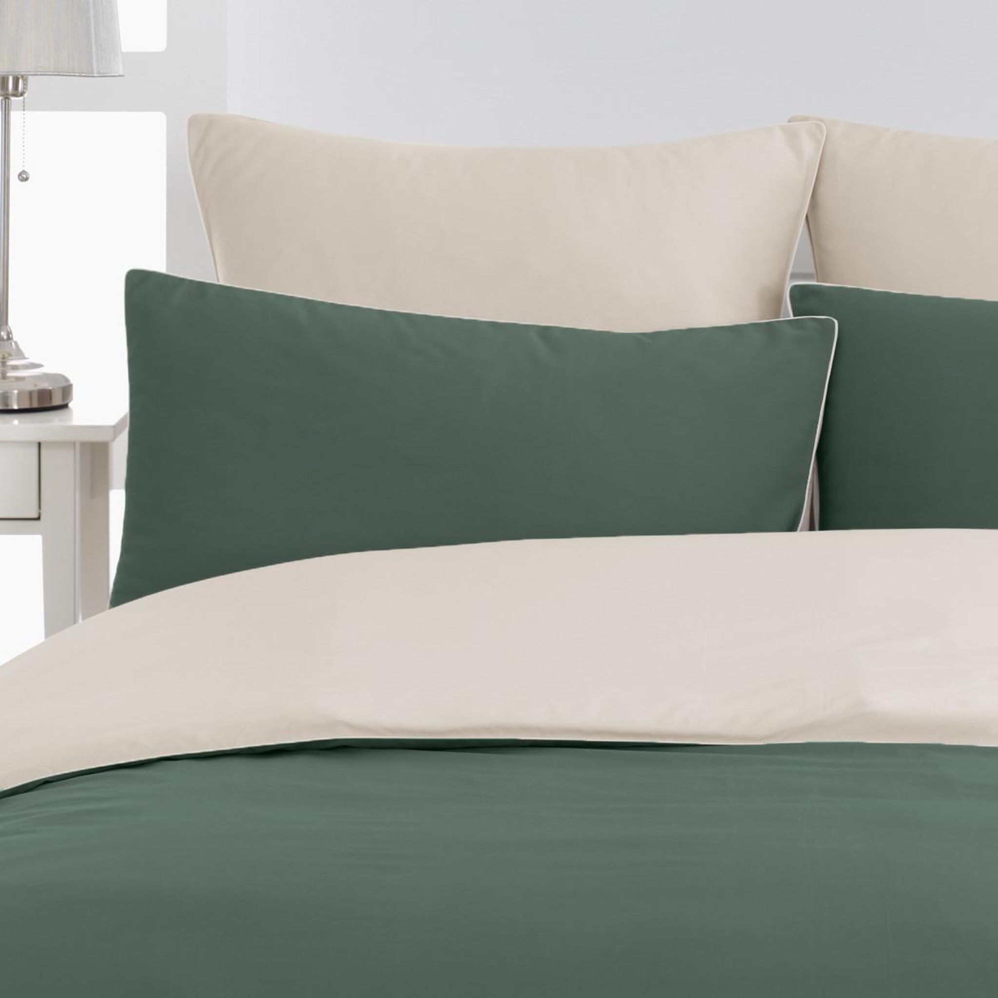Voir la diapositive 2 : Sensei Maison Lot de 2 taies d'oreiller bicolores en percale coton DOZMARY