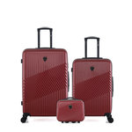 GENTLEMAN FARMER Lot de 3 - Valises grand format, weekend et vanity PETER. Coloris disponibles : Beige, Bleu, Noir, Gris, Vert, Rouge