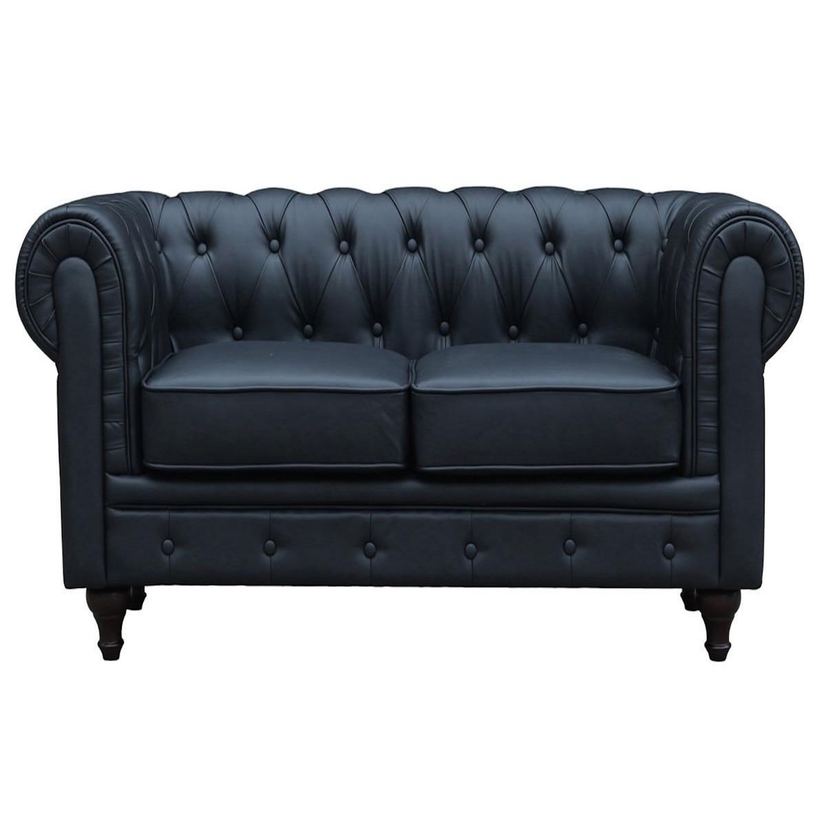 Habitat et Jardin Canapé fixe Chesterfield  Aliza  - 157 x 82 x 70 cm - 2 places - Noir