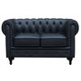 Voir la diapositive 2 : Habitat et Jardin Canapé fixe Chesterfield  Aliza  - 157 x 82 x 70 cm - 2 places - Noir