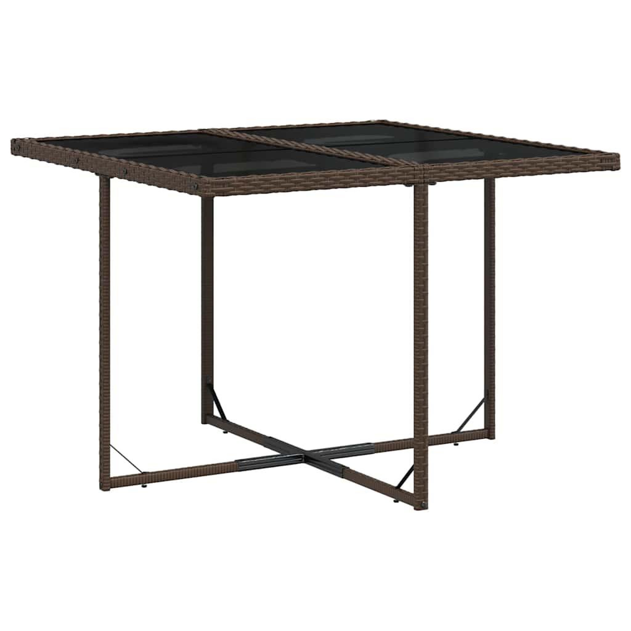Voir la diapositive 4 : VIDAXL Ensemble a manger de jardin 5 pcs et coussins marron poly rotin