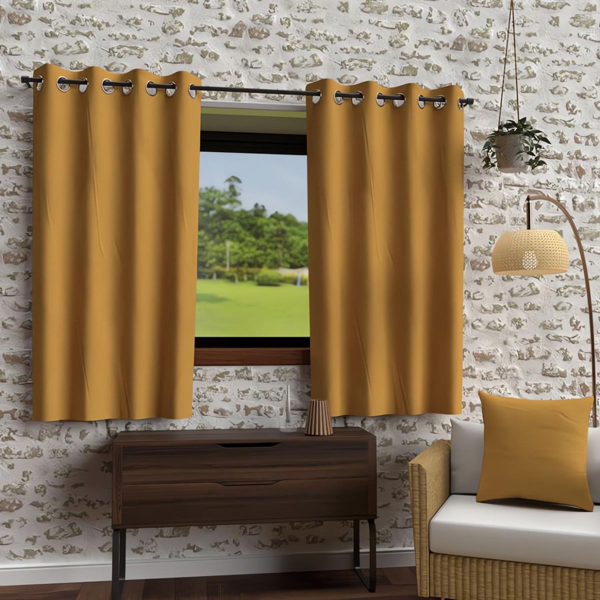 SOLEIL D'OCRE Rideau à oeillets en microfibre lavée BOHEME, par Soleil d'Ocre
