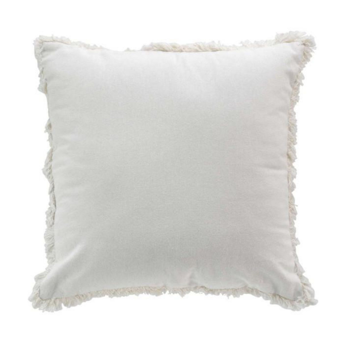 Paris Prix Coussin Déco à Franges  Eve  45x45cm Blanc