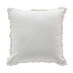 Paris Prix Coussin Déco à Franges  Eve  45x45cm Blanc
