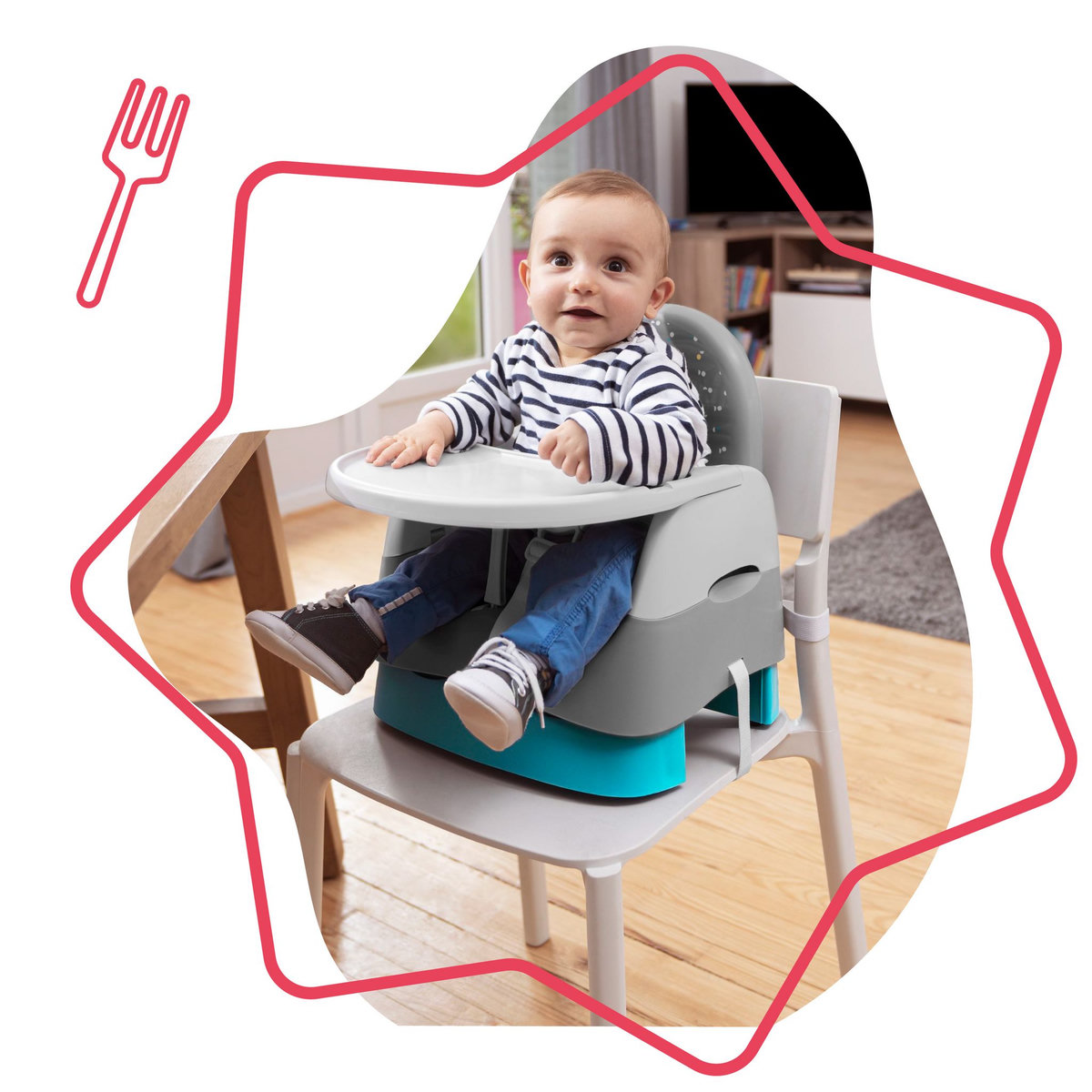 BADABULLE Rehausseur de chaise Confort Home & Go - Grey