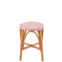 Voir la diapositive 2 : Paris Prix Tabouret en Rotin  Danial  44cm Rose & Naturel