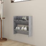 VIDAXL Armoire a chaussures murale Gris beton 60x18x60 cm Agglomere
