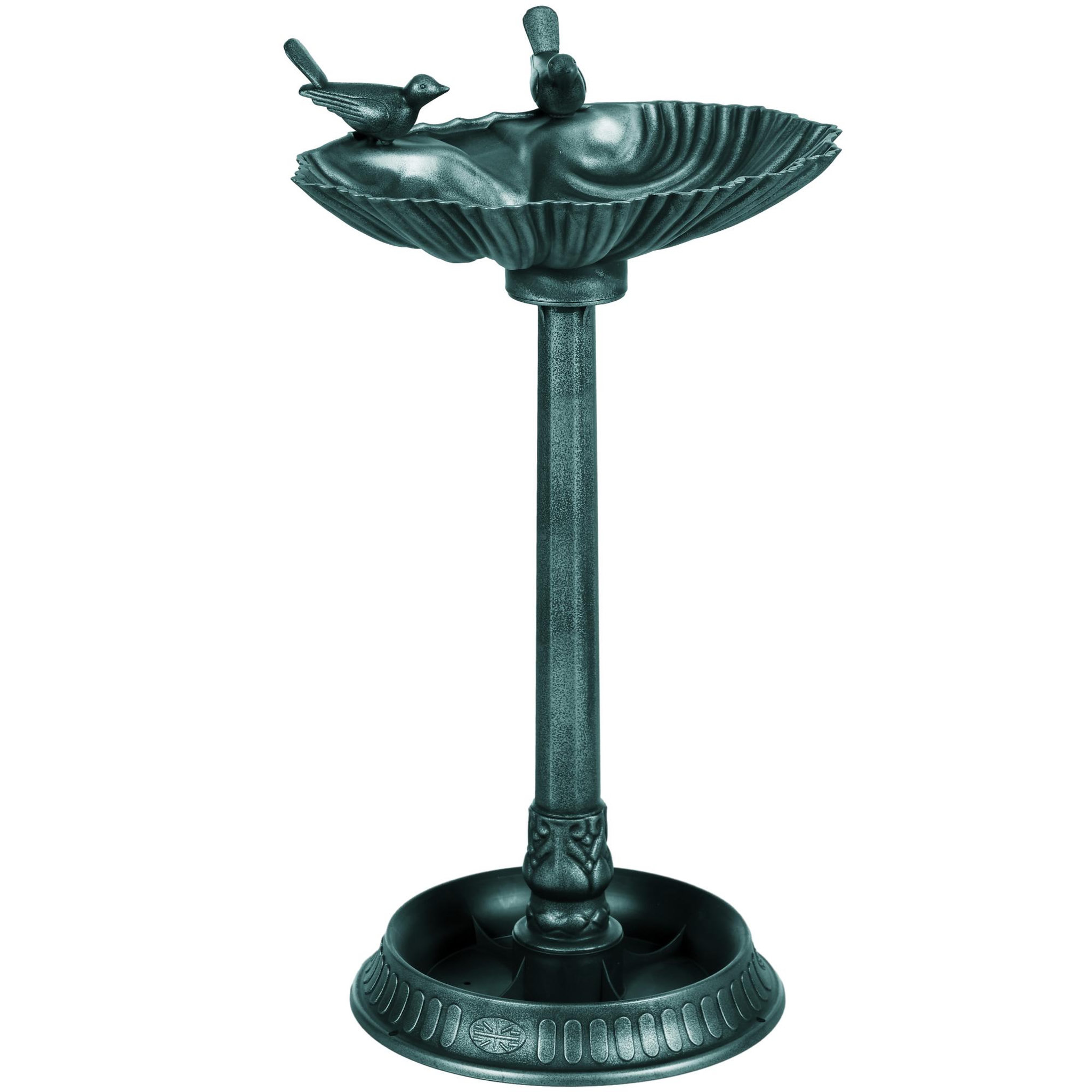 OUTSUNNY Bain d'oiseaux abreuvoir avec base de jardinière vert antique