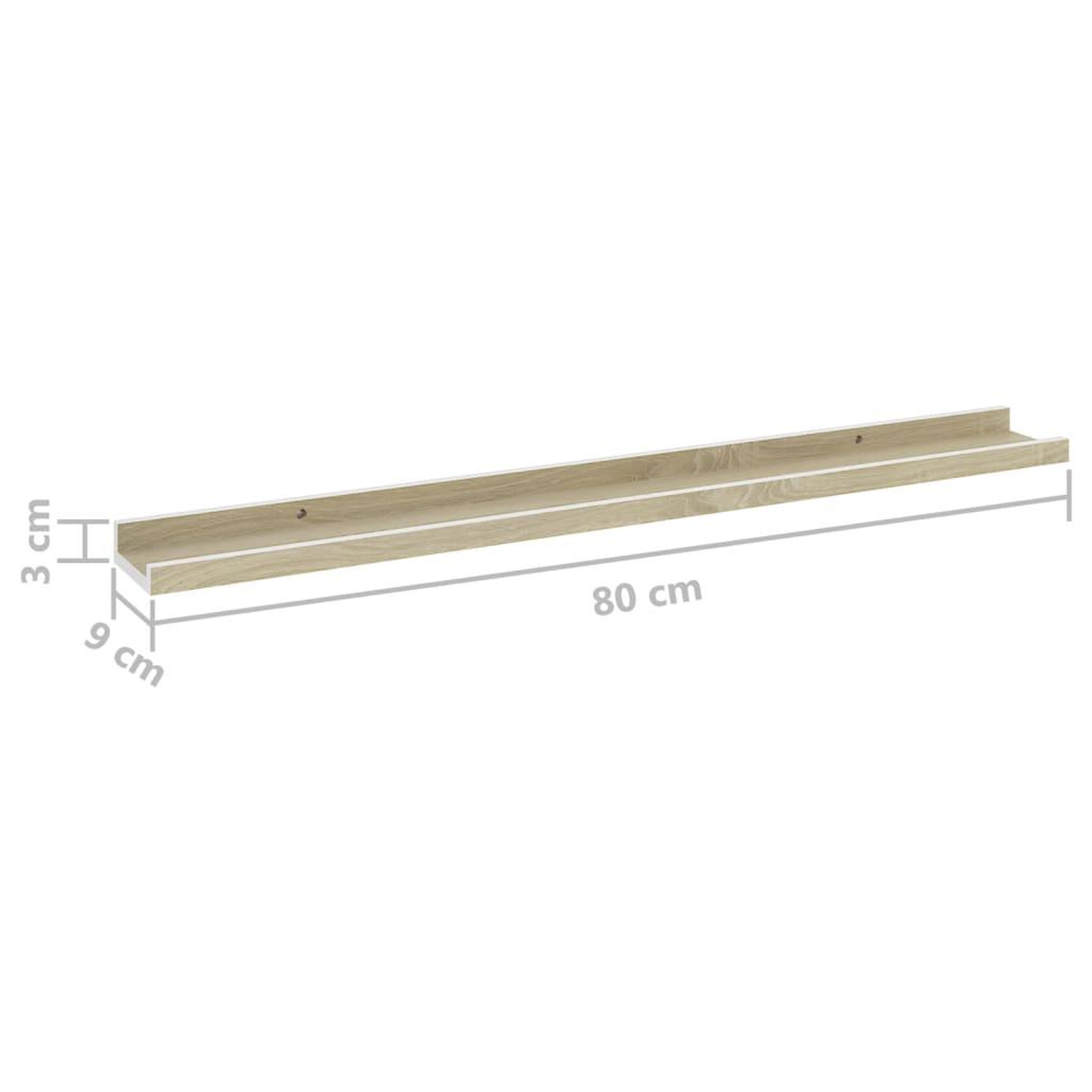 Voir la diapositive 6 : VIDAXL Etageres murales 4 pcs blanc et chene sonoma 80x9x3 cm