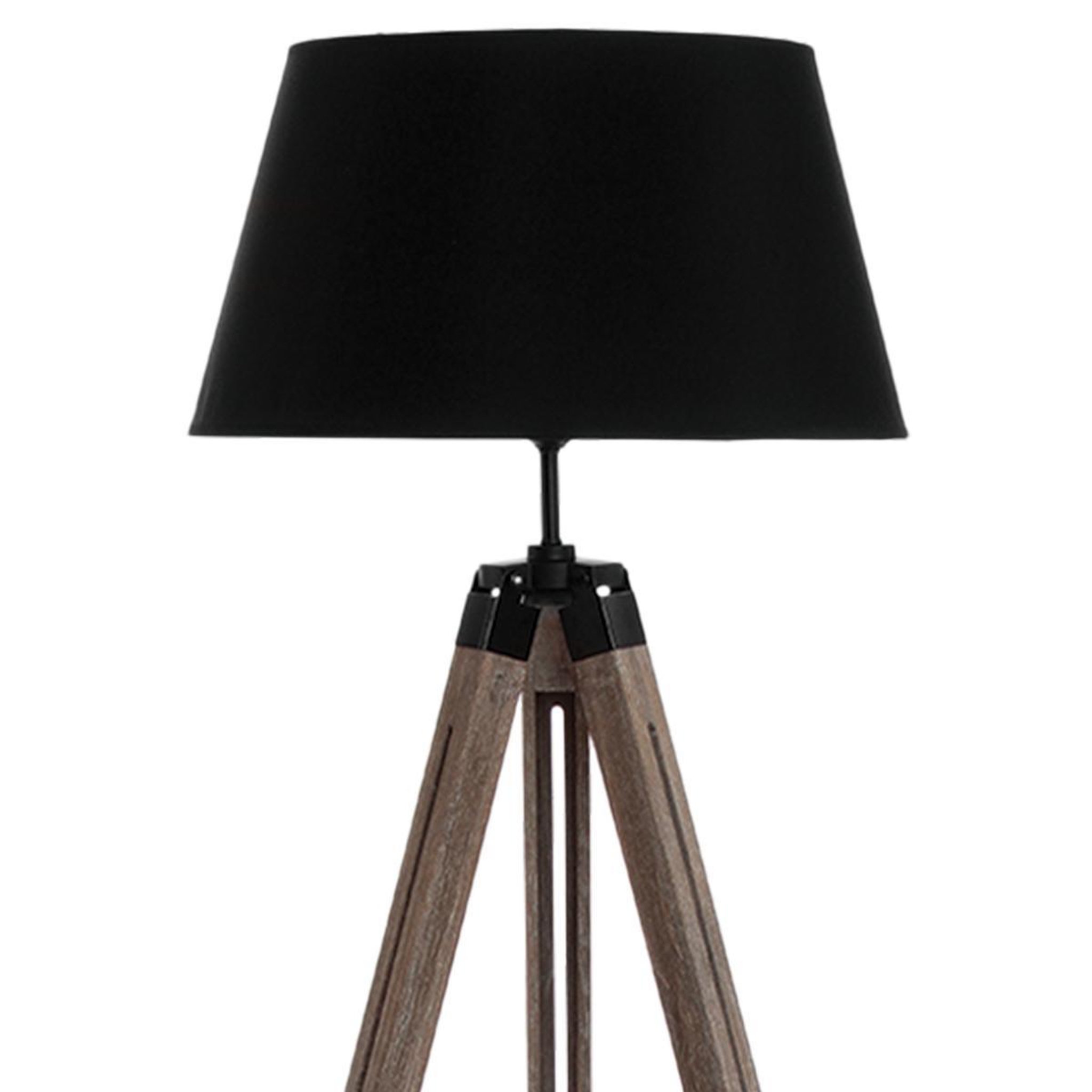 Voir la diapositive 4 : ATMOSPHERA Lampadaire trépied bois  runo  145cm noir