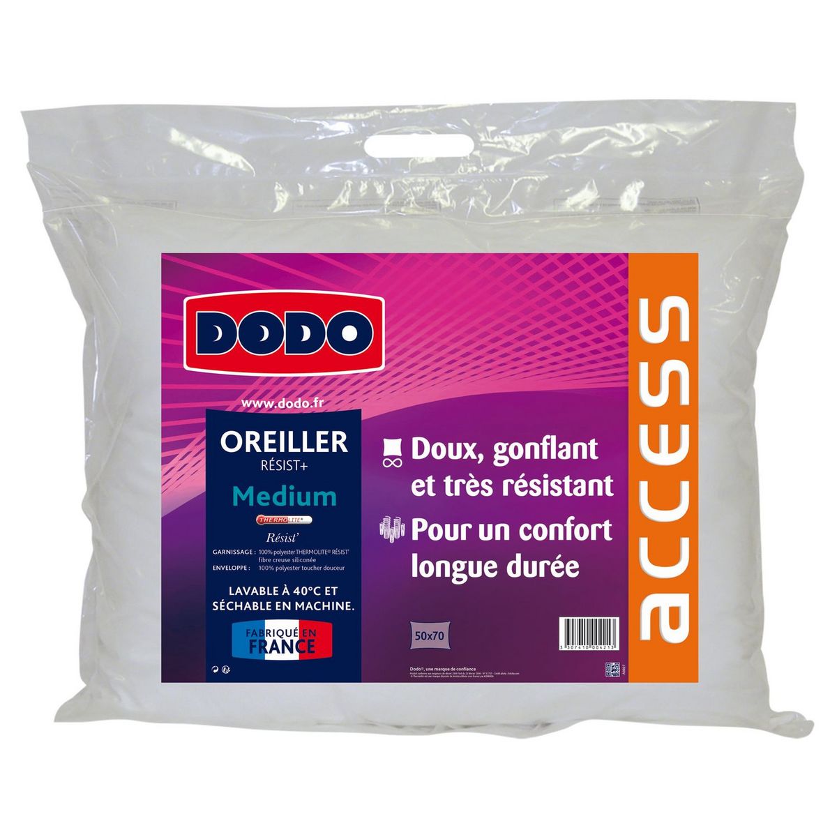 DODO Oreiller médium en microfibre ACCESS THERMOLITE RESIST