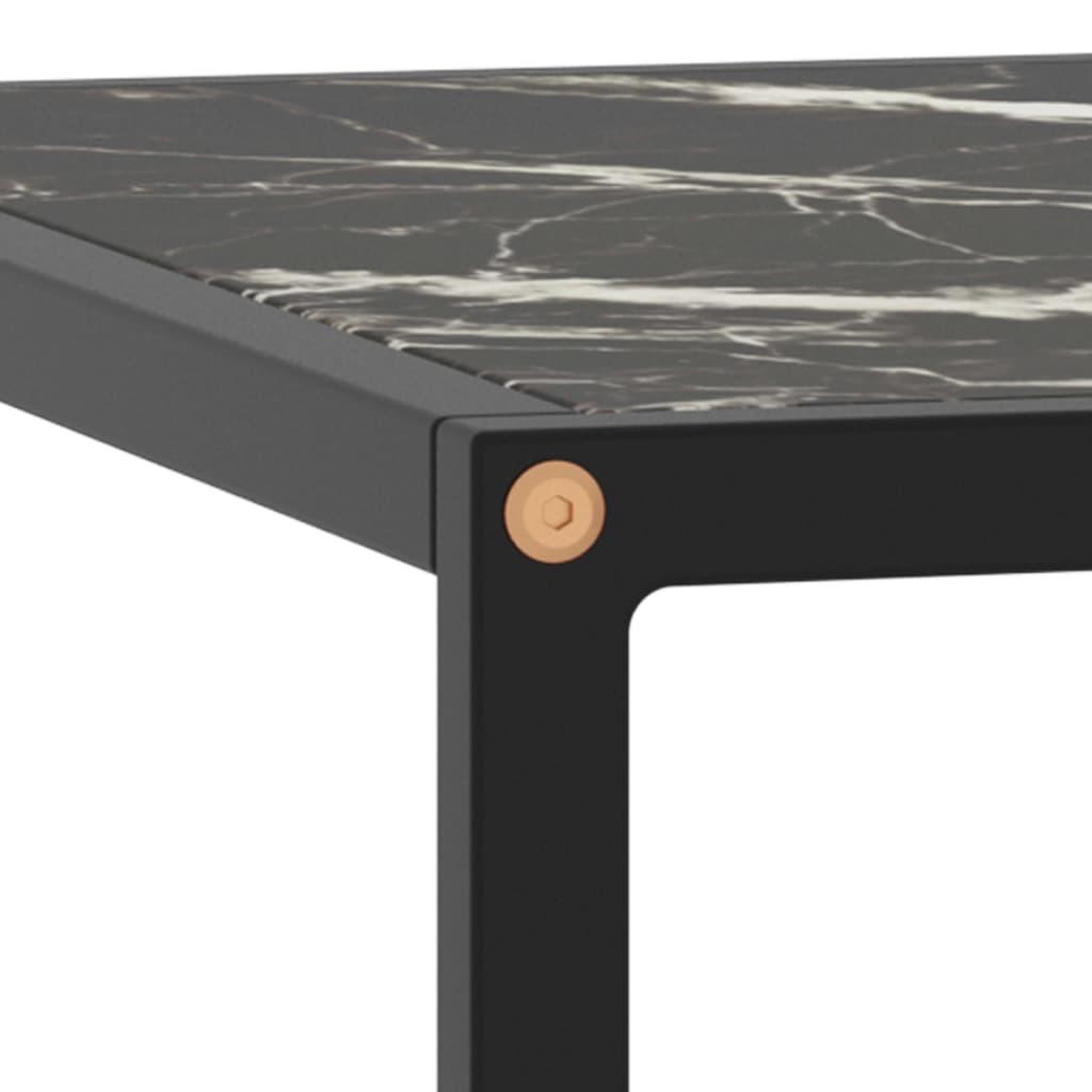 Voir la diapositive 4 : VIDAXL Table basse Noir avec verre marbre noir 80x80x35 cm