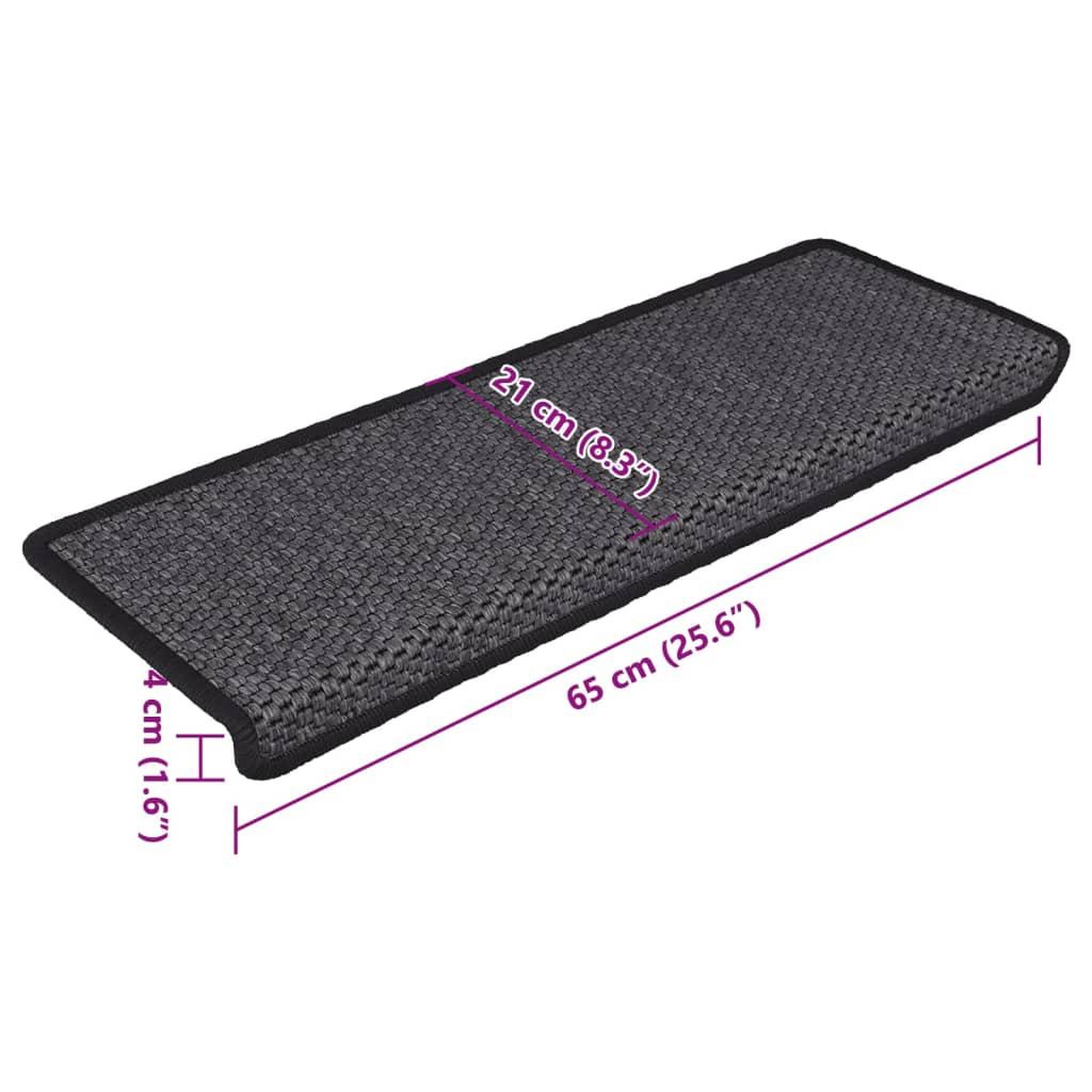 Voir la diapositive 6 : VIDAXL Tapis d'escalier autocollants 15 pcs 65x21x4 cm Anthracite