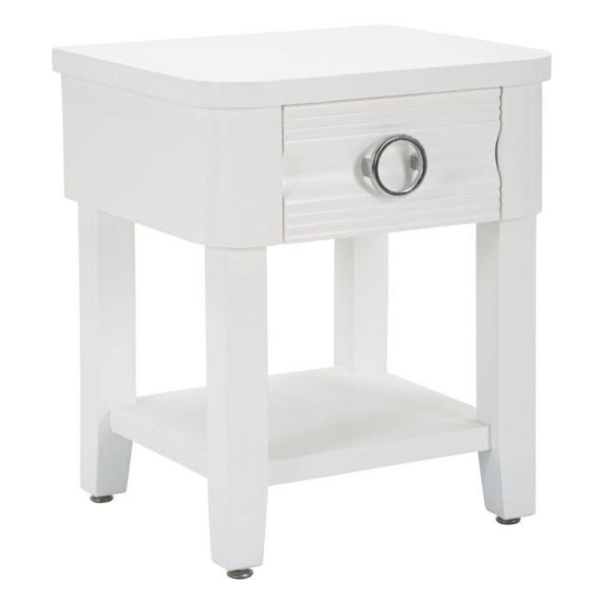 Paris Prix Table de Chevet en Bois  Shine  54cm Blanc